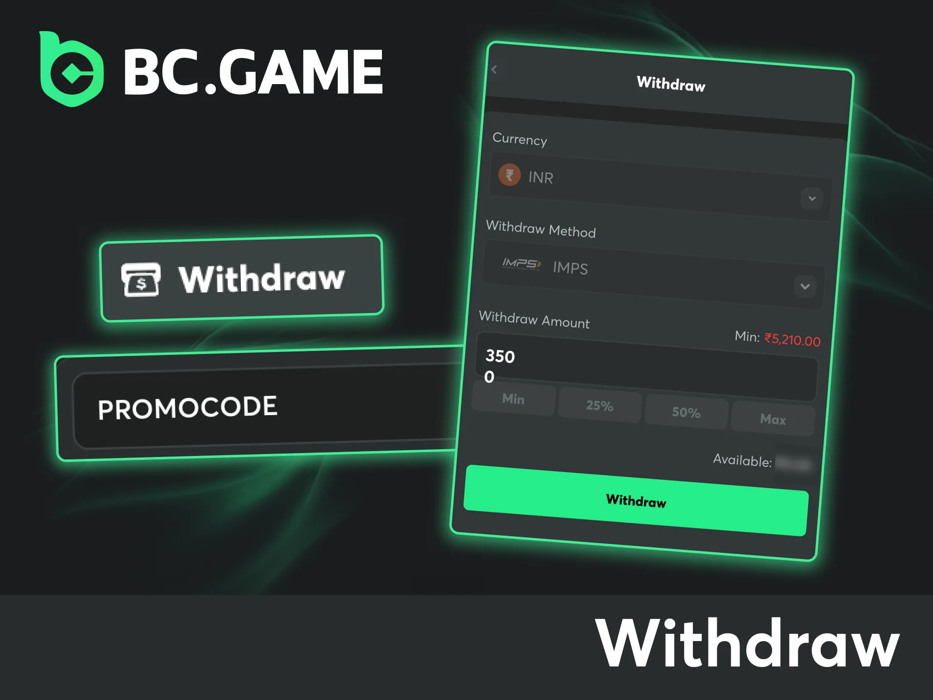 Check your bonus code wagering progress on BC Game, and prepare your winnings for withdrawal.